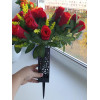 Ритуальная ваза BOTANICA квадратная ажурная mini (6x17см/съемный колышек, черный) 