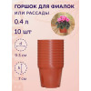 Набор горшков для рассады BOTANICA (9.3x7см/10шт, терракотовый)
