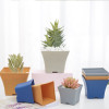 Горшок цветочный BOTANICA Block с поддоном (9.5х9.5x8см, синий)