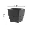Горшок для кактусов и суккулентов BOTANICA Air (7x7см/0.3л, черный)