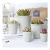 Горшок цветочный BOTANICA Cycle с поддоном (24.5x25см, белый мрамор)