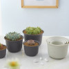 Горшок цветочный BOTANICA Cycle с поддоном (24x17см, белый мрамор)