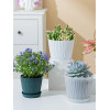 Горшок цветочный BOTANICA Волна рифленый с поддоном (14.5x12.5см/1.3л, зеленый)