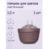 Горшок цветочный BOTANICA Rattan настенный (21x12x13.5см, коричневый)
