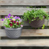 Горшок цветочный BOTANICA Rattan настенный (25x15x16.5см, серый)