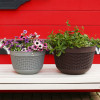Горшок цветочный BOTANICA Rattan настенный (21x12x13.5см, серый)