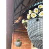 Кашпо BOTANICA Rattan подвесное с дренажной вставкой (16.5x10.5см, серый)