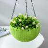 Кашпо BOTANICA Rattan подвесное с дренажной сеткой (26x16см, зеленый)