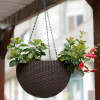 Кашпо BOTANICA Rattan подвесное с дренажной сеткой (21x13см, коричневый)