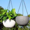 Кашпо BOTANICA Rattan подвесное с дренажной сеткой (26x16см, серый)
