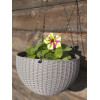 Кашпо BOTANICA Rattan подвесное с дренажной сеткой (26x16см, серый)