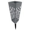 Ритуальная ваза BOTANICA квадратная ажурная со съемным колышком (9x25см, серый) Ритуальная ваза BOTANICA квадратная ажурная со съемным колышком (9x25см, серый)