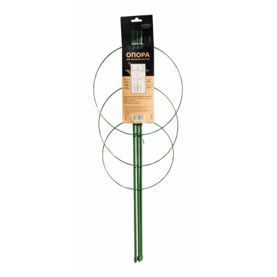 Опора для растений BOTANICA круглая 60см (3 кольца, металл в пластике, зеленый)