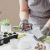 Горшок цветочный BOTANICA квадрат твердый с поддоном (7x7x8см, прозрачный)