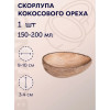 Скорлупа кокосового ореха овал 150-200мл, шлифованная